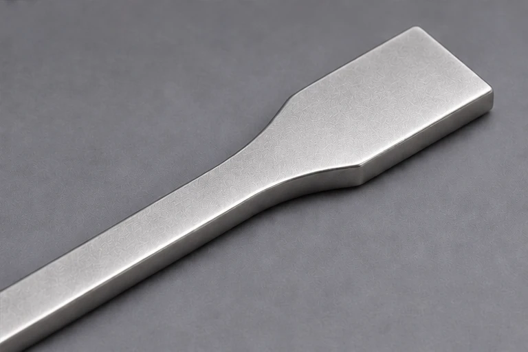 Illustratives Musterteil: Aluminium · satinierte Fläche und verrundete Kanten